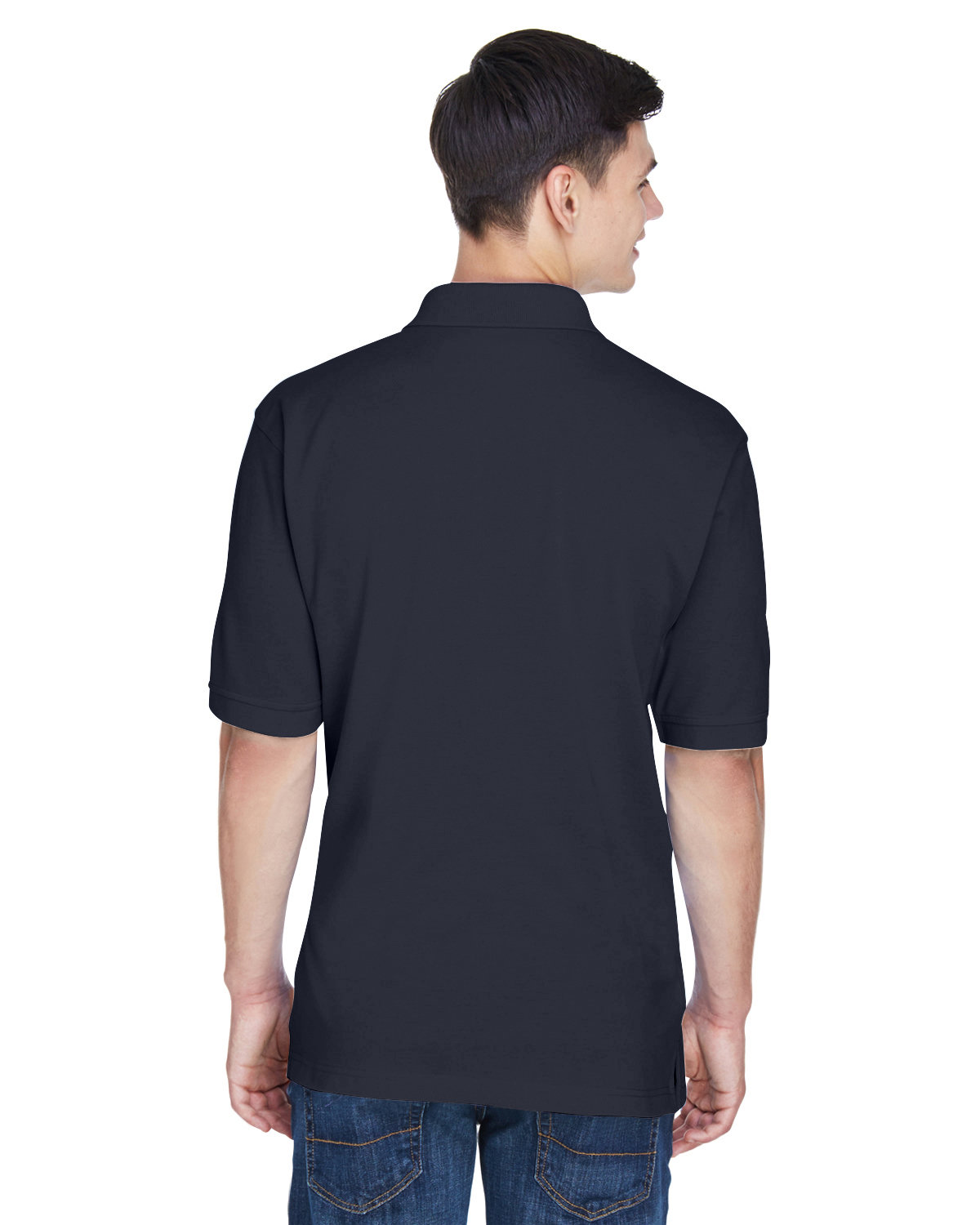 M265 Harriton Mens 5.6 oz. Easy Blend Polo - Back Image