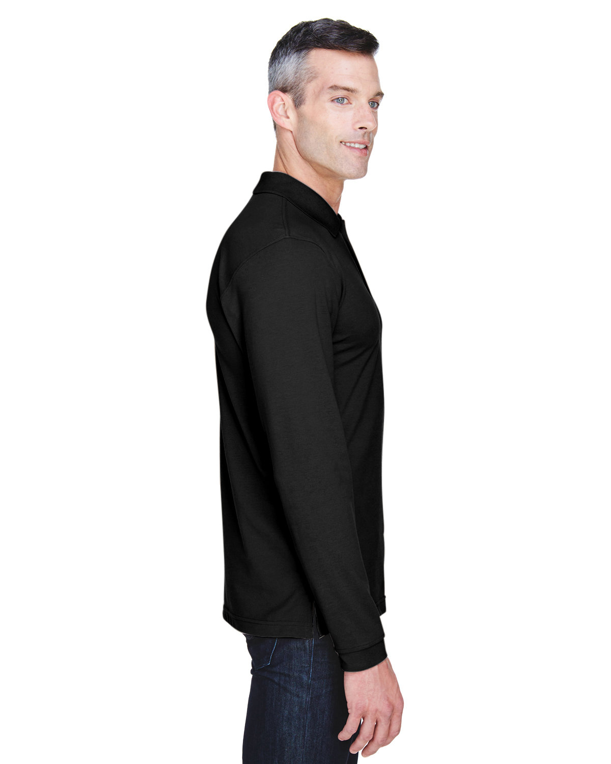 M265L Harriton Mens 5.6 oz. Easy Blend Long-Sleeve Polo - Siide Image