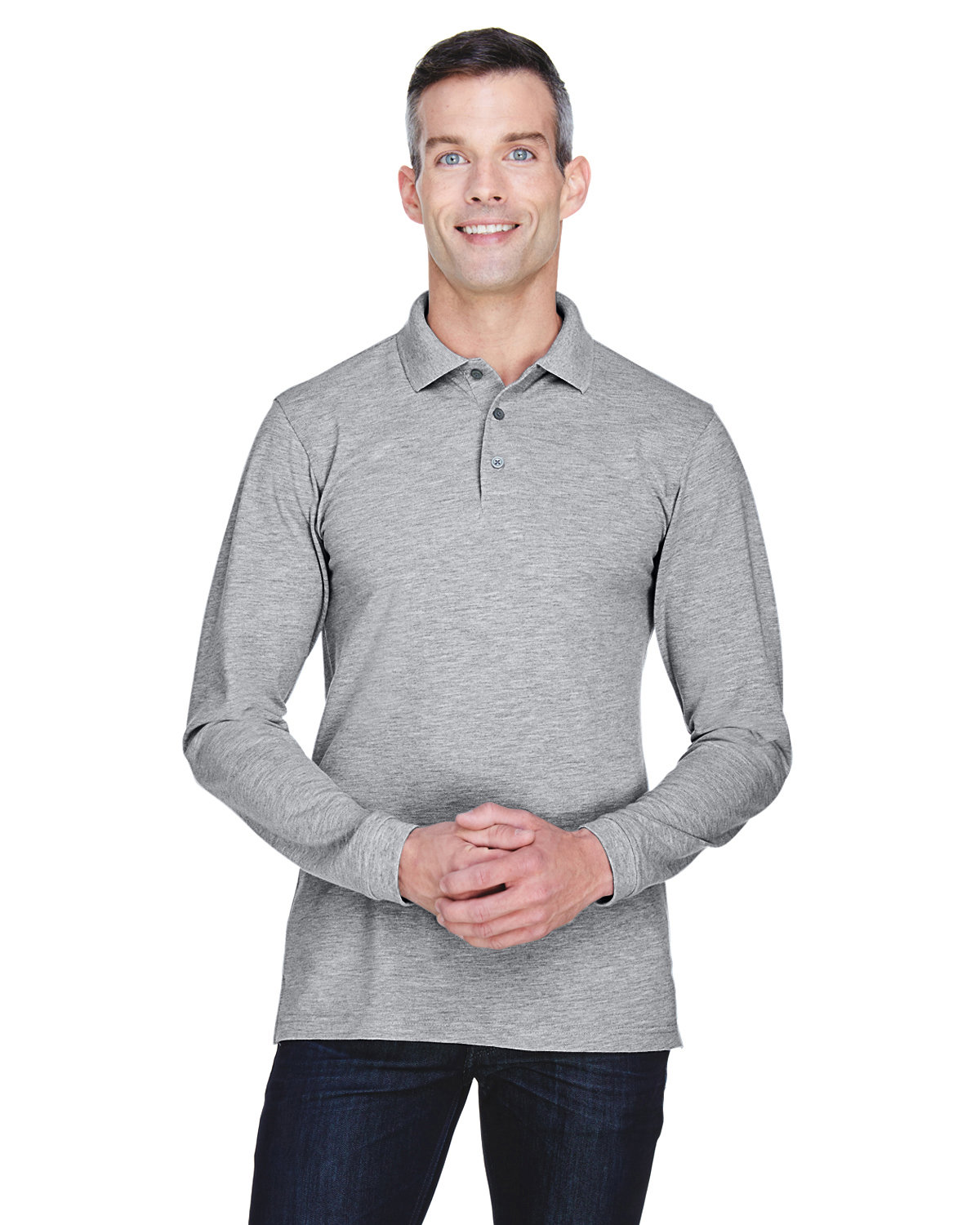 M265L Harriton Mens 5.6 oz. Easy Blend Long-Sleeve Polo