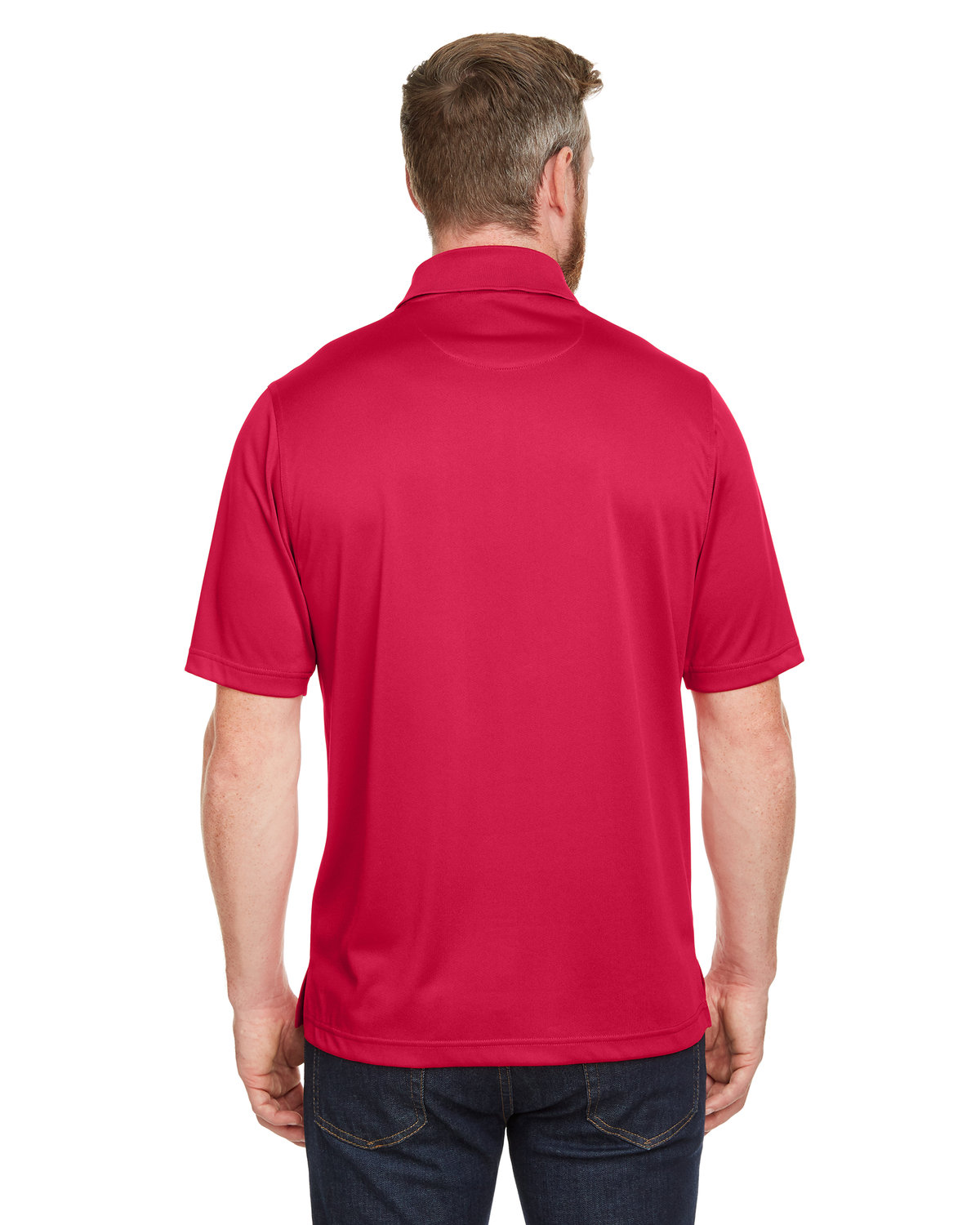 M348P Harriton Mens Advantage Snag Protection Plus IL Pocket Polo - Back Image