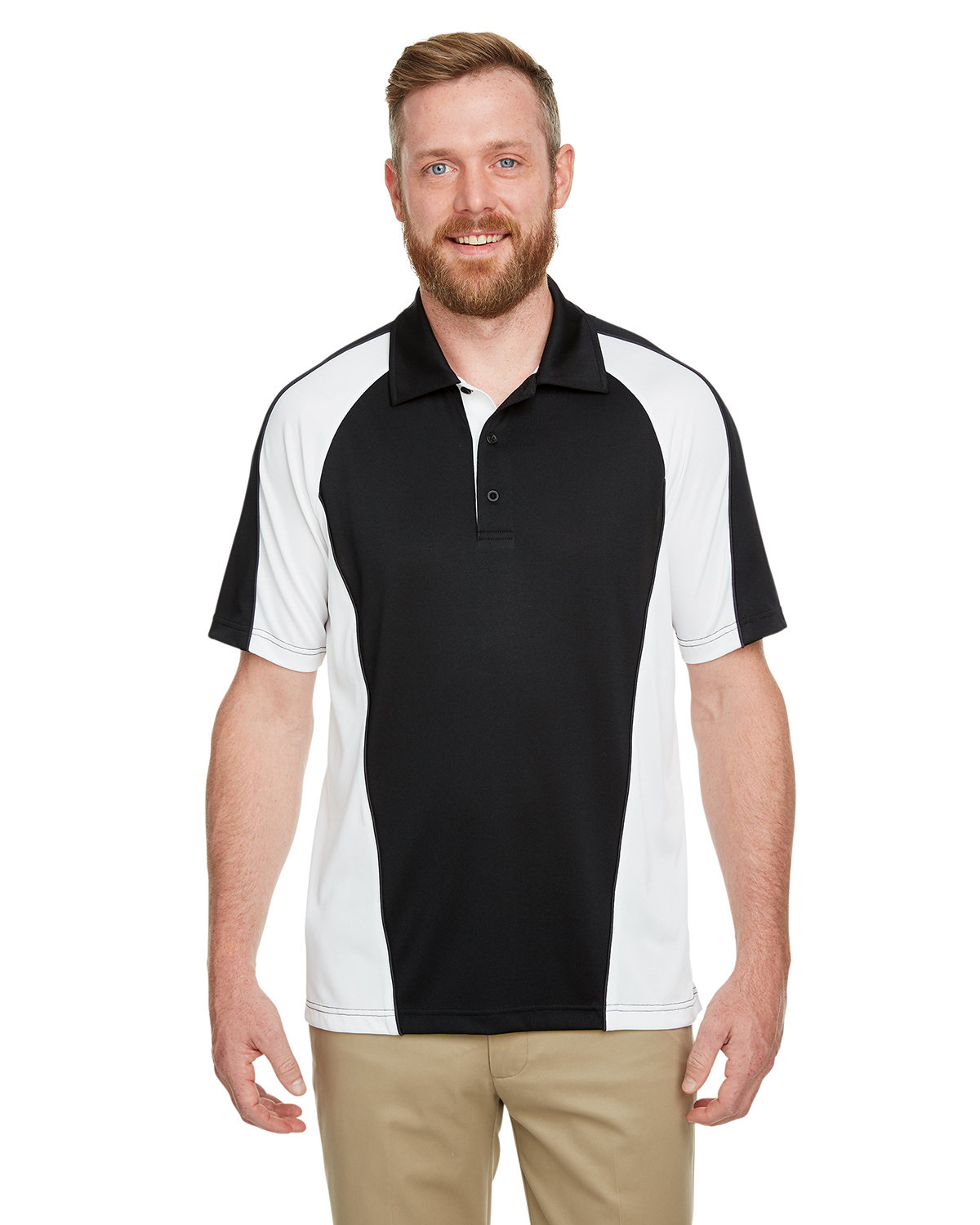M385 Harriton Mens Advantage Snag Protection Plus IL Colorblock Polo