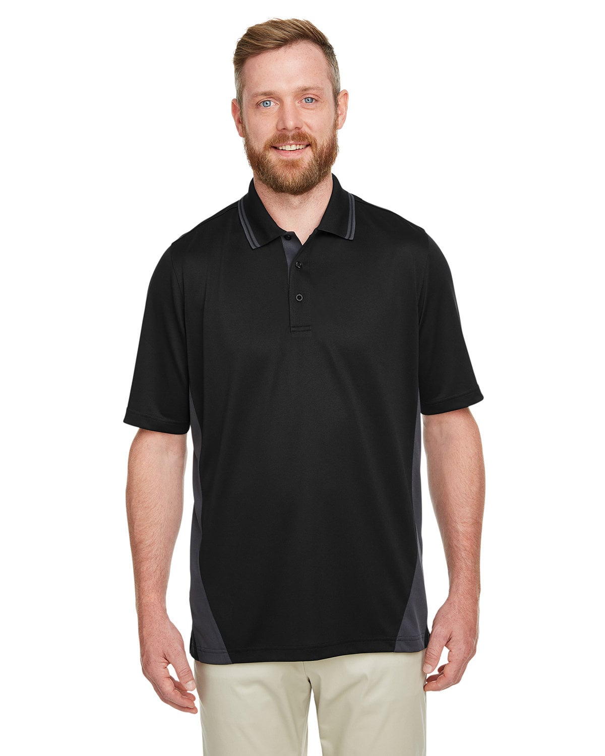M386T Harriton Mens Tall Flash Snag Protection Plus IL Colorblock Polo