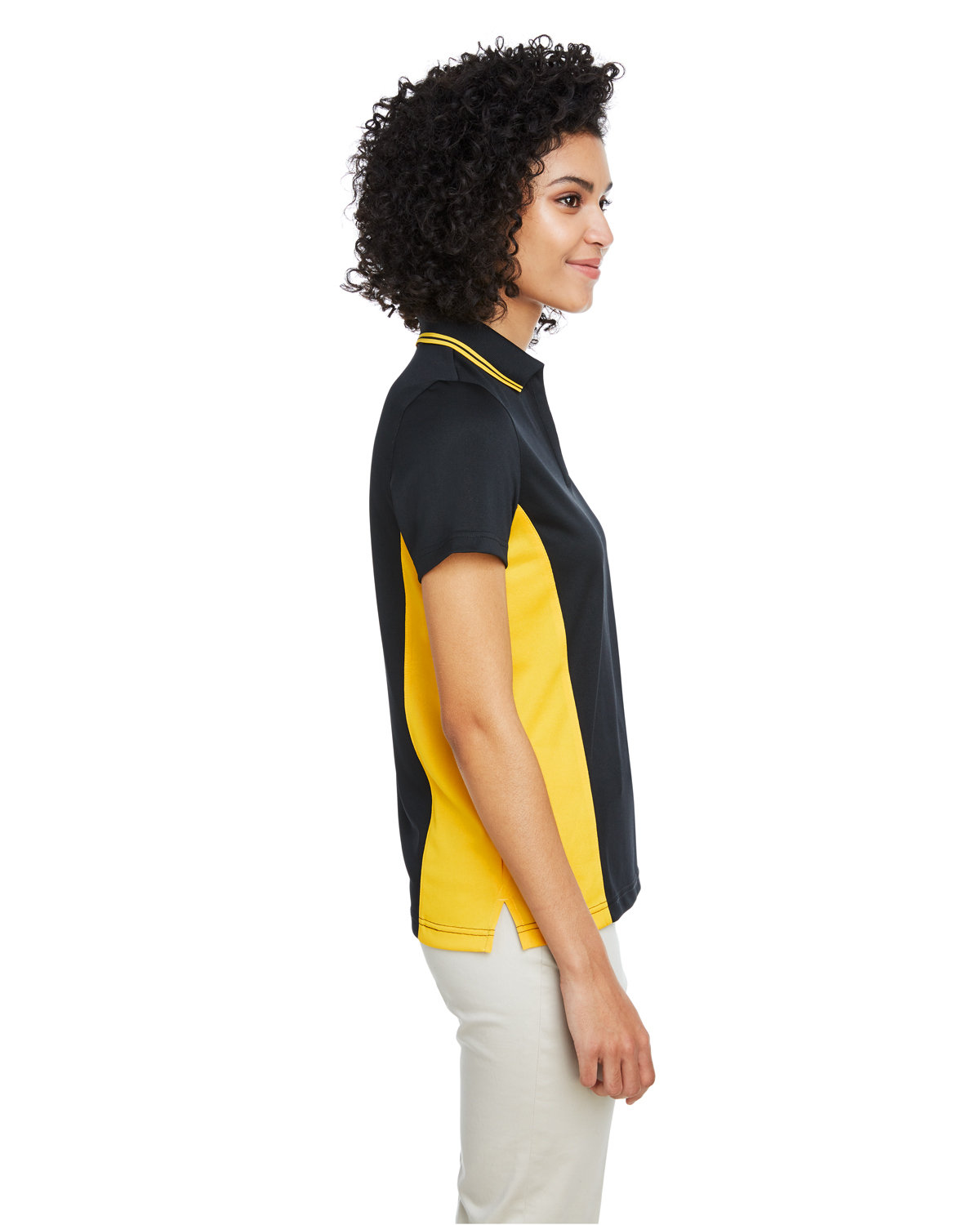 M386W Harriton Ladies Flash Snag Protection Plus IL Colorblock Polo - Siide Image