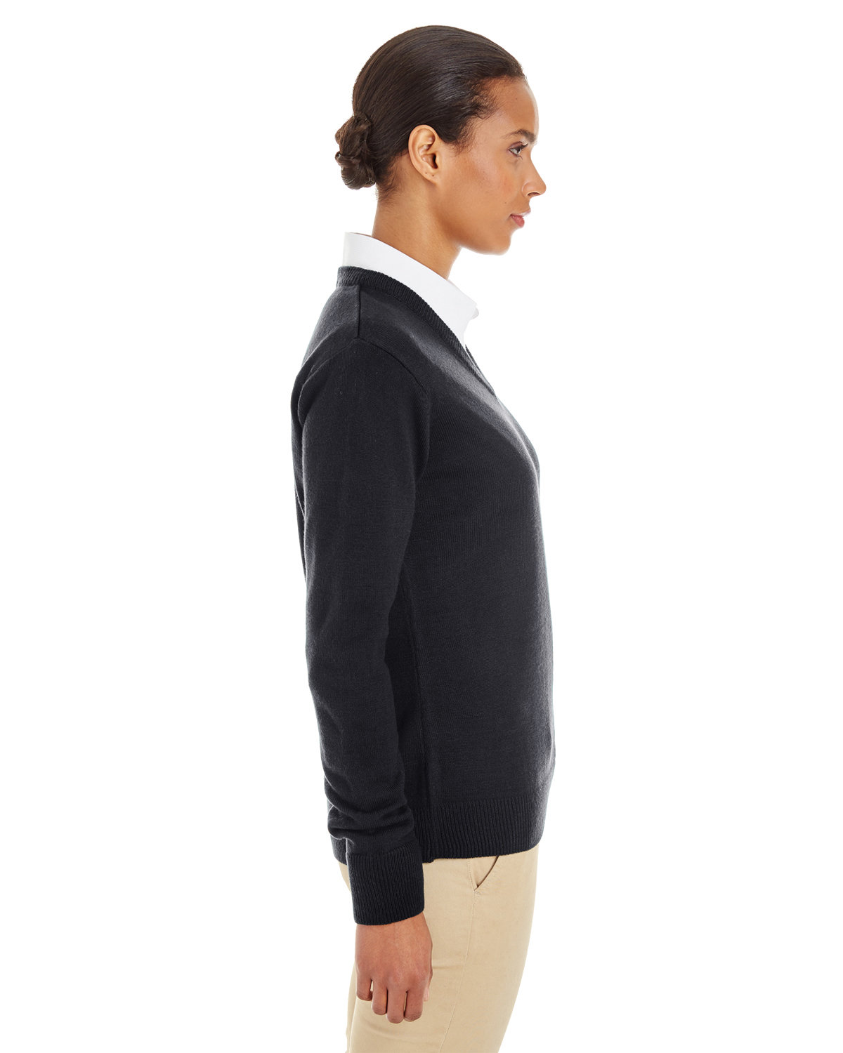M420W Harriton Ladies Pilbloc V-Neck Sweater M420W Harriton Ladies Pilbloc V-Neck Sweater - Siide Image