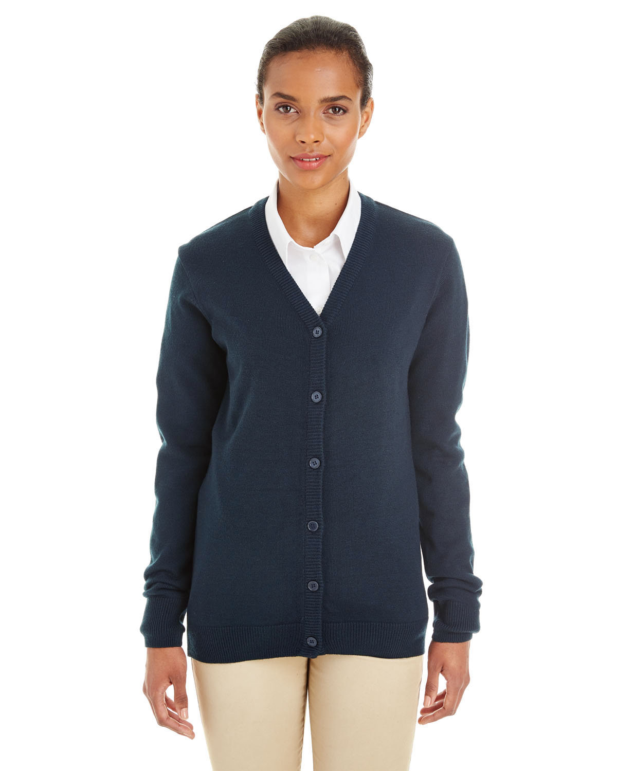 M425W Harriton Ladies Pilbloc V-Neck Button Cardigan Sweater M425W Harriton Ladies Pilbloc V-Neck Button Cardigan Sweater