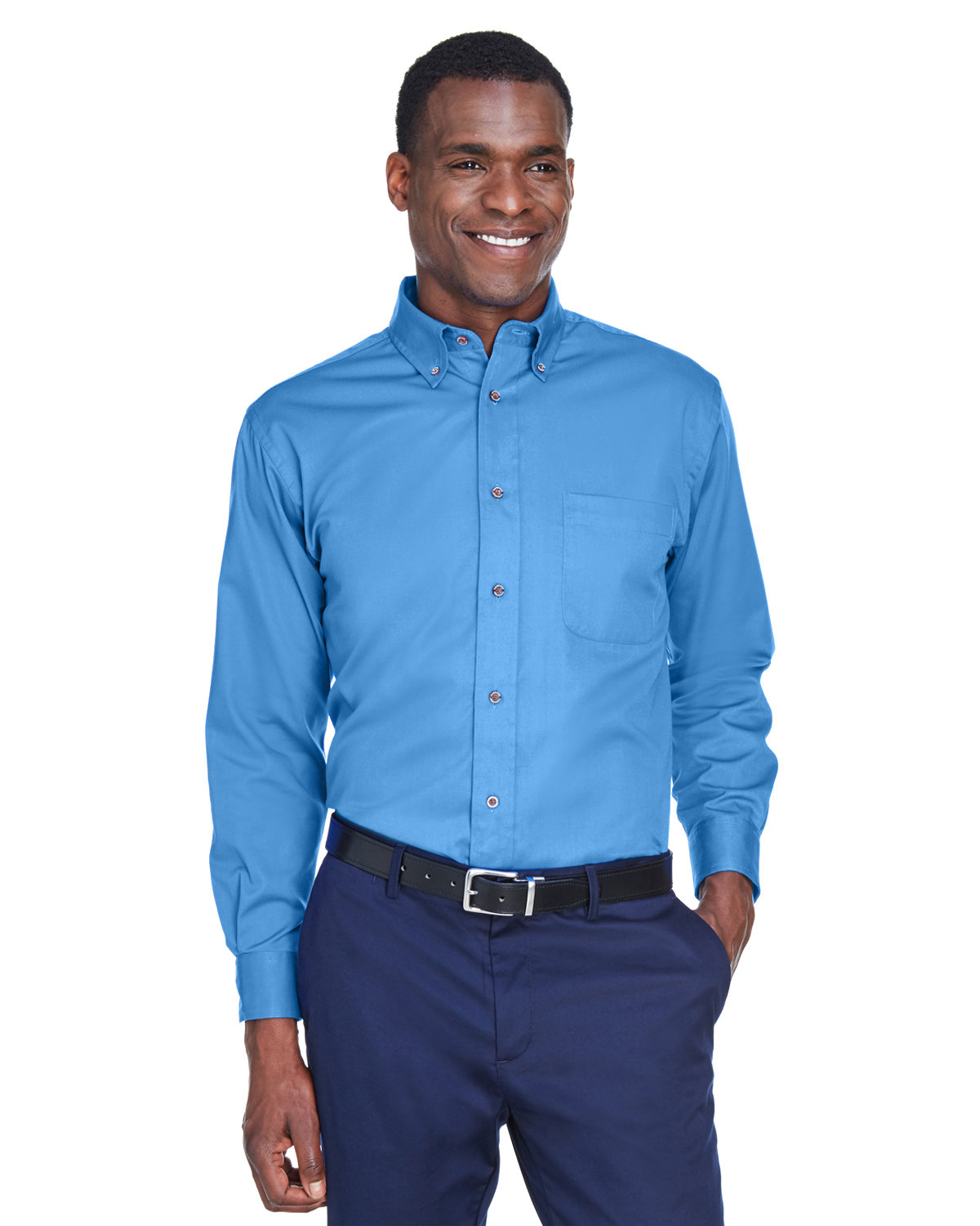 M500 Harriton Mens Easy Blend Long-Sleeve Twill Shirt with Stain-Release Zoom Image