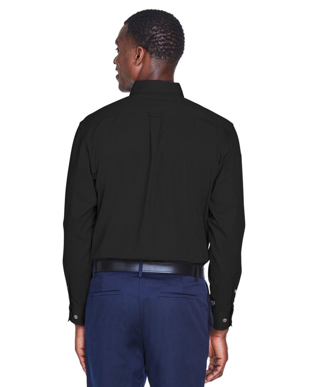 M500T Harriton Mens Tall Easy Blend Long-Sleeve Twill Shirt with Stain-Release - Back Image