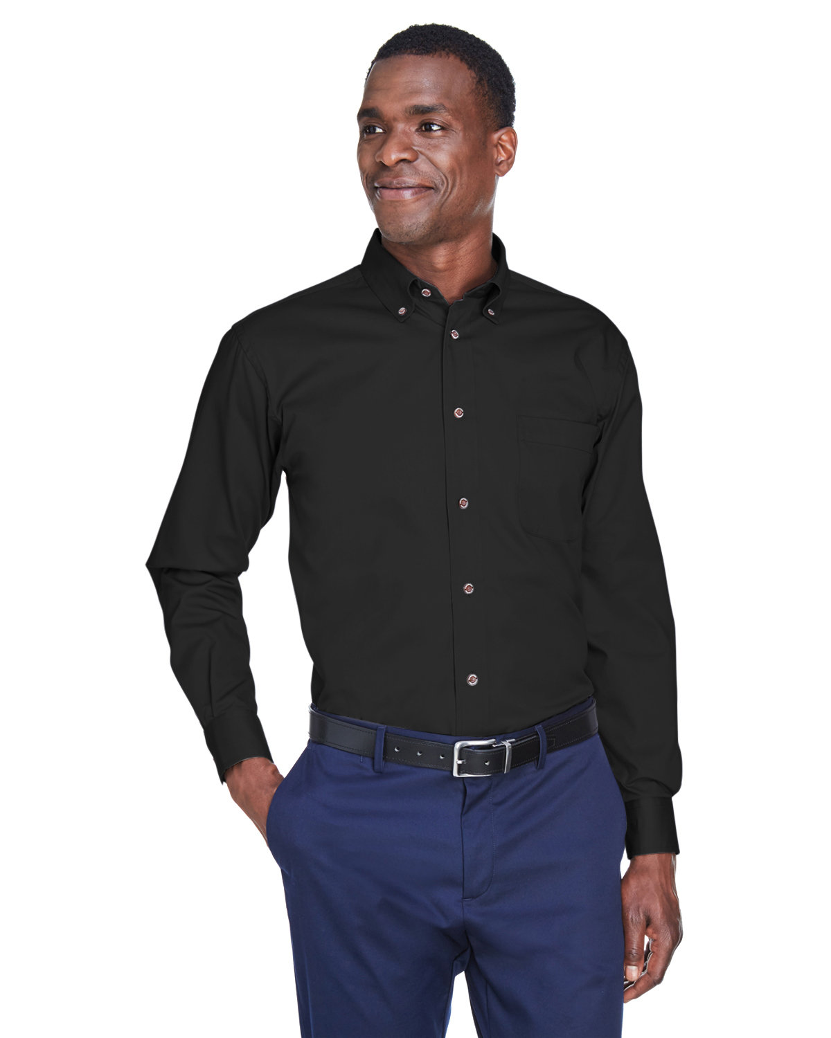 M500T Harriton Mens Tall Easy Blend Long-Sleeve Twill Shirt with Stain-Release