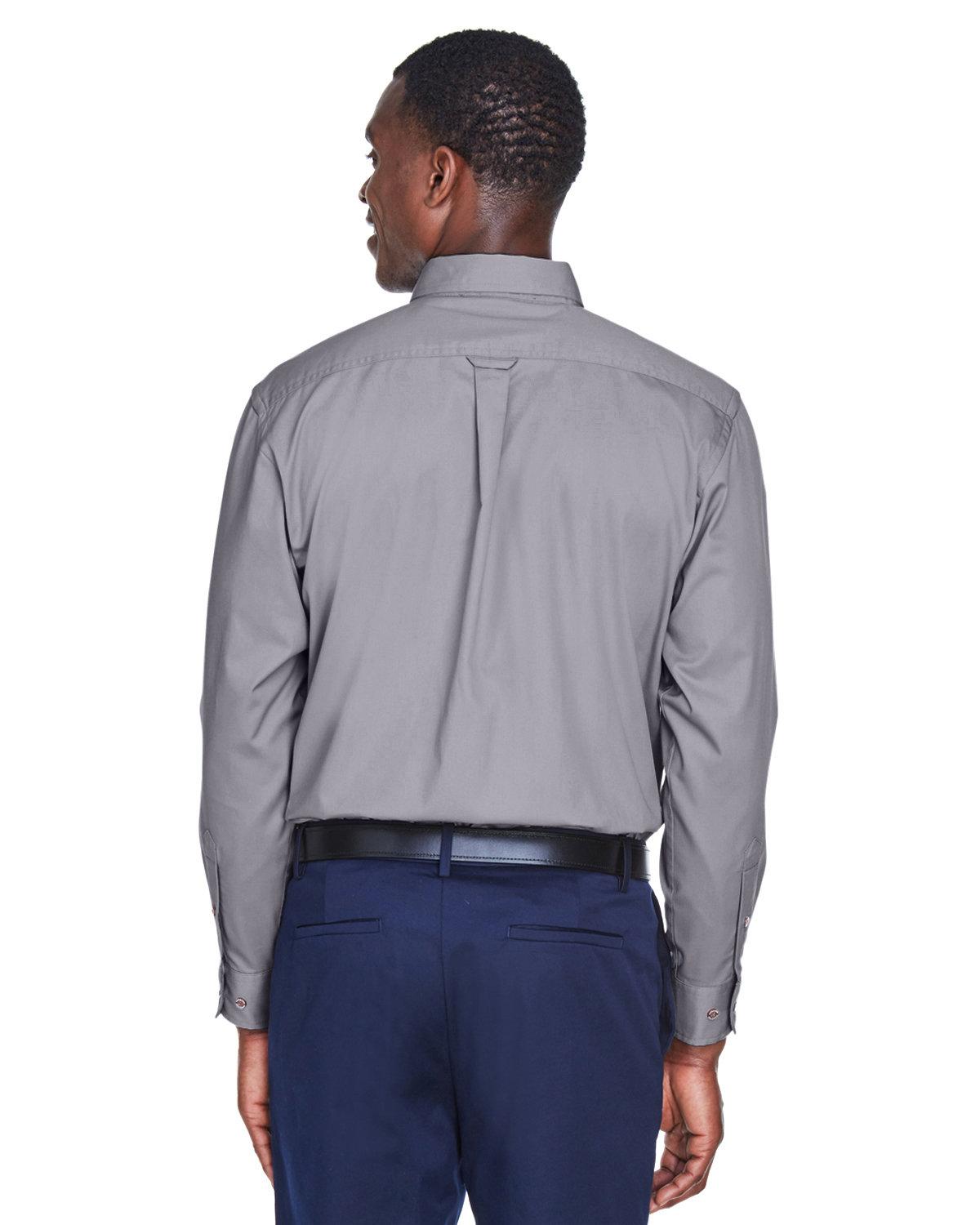 M500T Harriton Mens Tall Easy Blend Long-Sleeve Twill Shirt with Stain-Release - Back Image