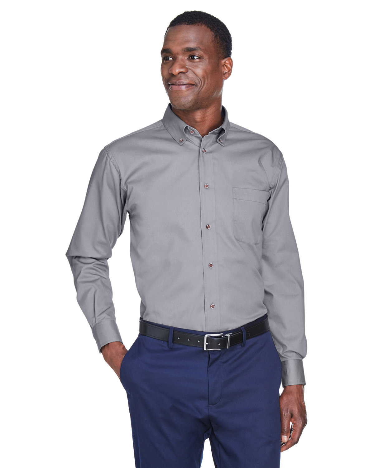 M500T Harriton Mens Tall Easy Blend Long-Sleeve Twill Shirt with Stain-Release