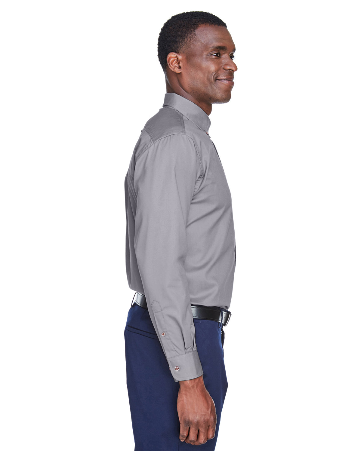 M500T Harriton Mens Tall Easy Blend Long-Sleeve Twill Shirt with Stain-Release - Siide Image