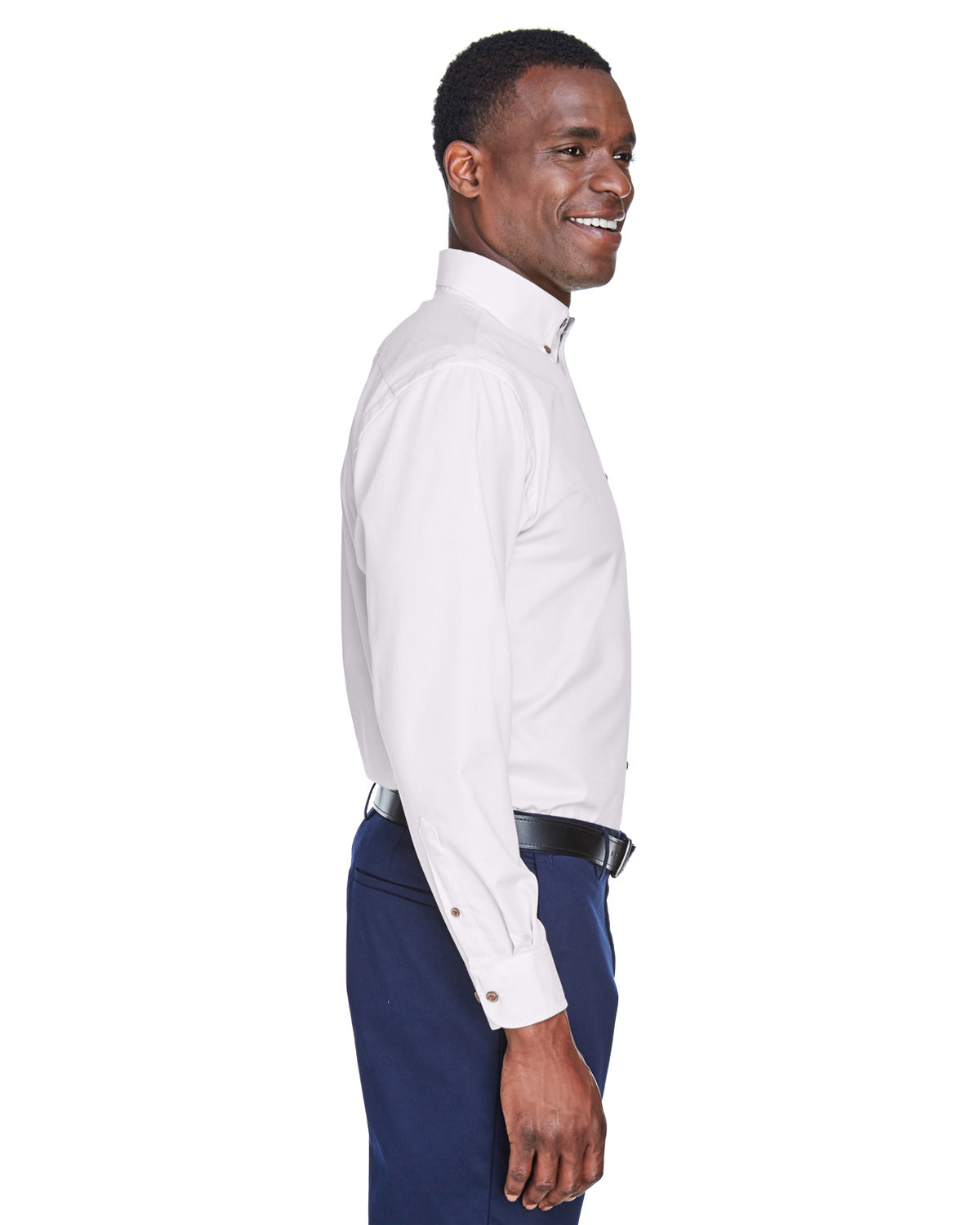 M500T Harriton Mens Tall Easy Blend Long-Sleeve Twill Shirt with Stain-Release - Siide Image
