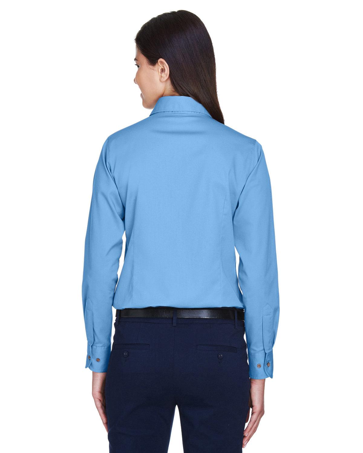 M500W Harriton Ladies Easy Blend Long-Sleeve Twill Shirt with Stain-Release - Back Image