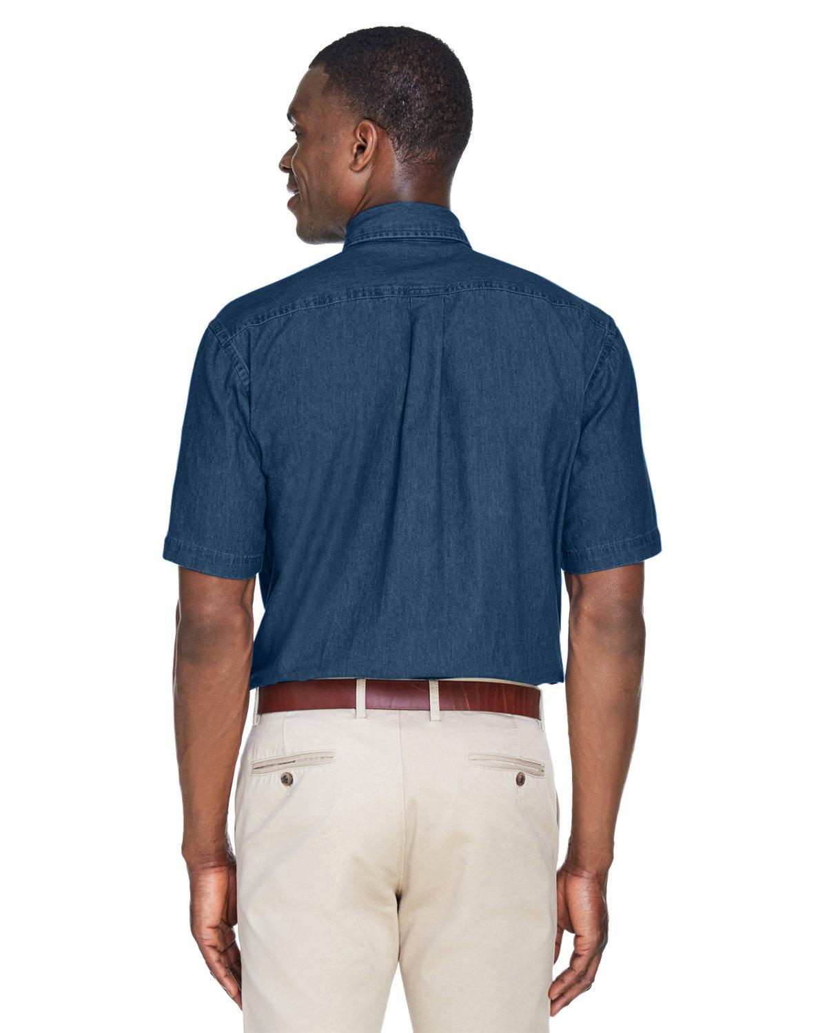 M550S Harriton Mens 6.5 oz. Short-Sleeve Denim Shirt - Back Image