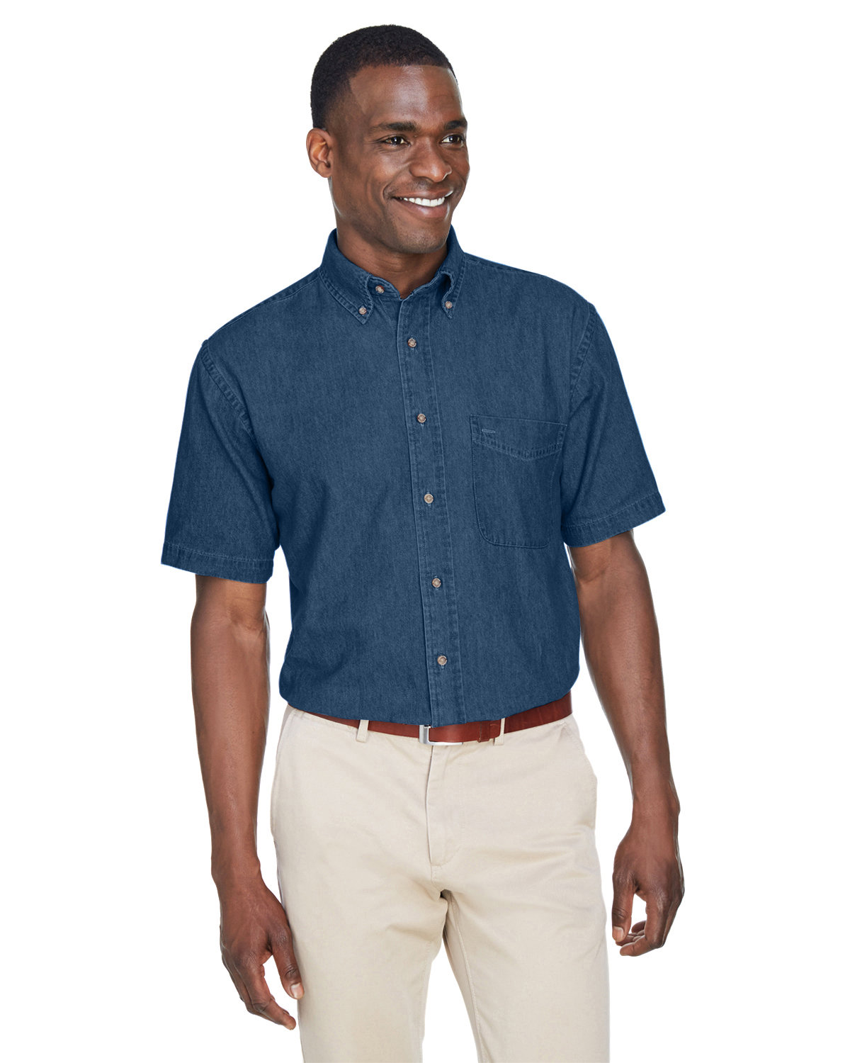 M550S Harriton Mens 6.5 oz. Short-Sleeve Denim Shirt