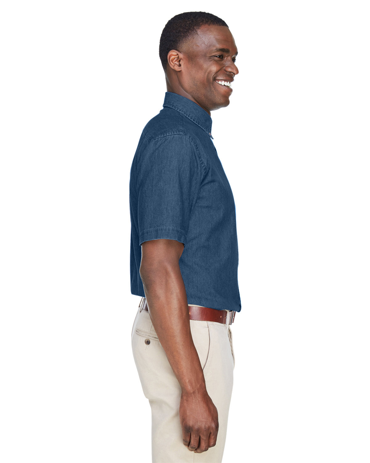 M550S Harriton Mens 6.5 oz. Short-Sleeve Denim Shirt - Siide Image
