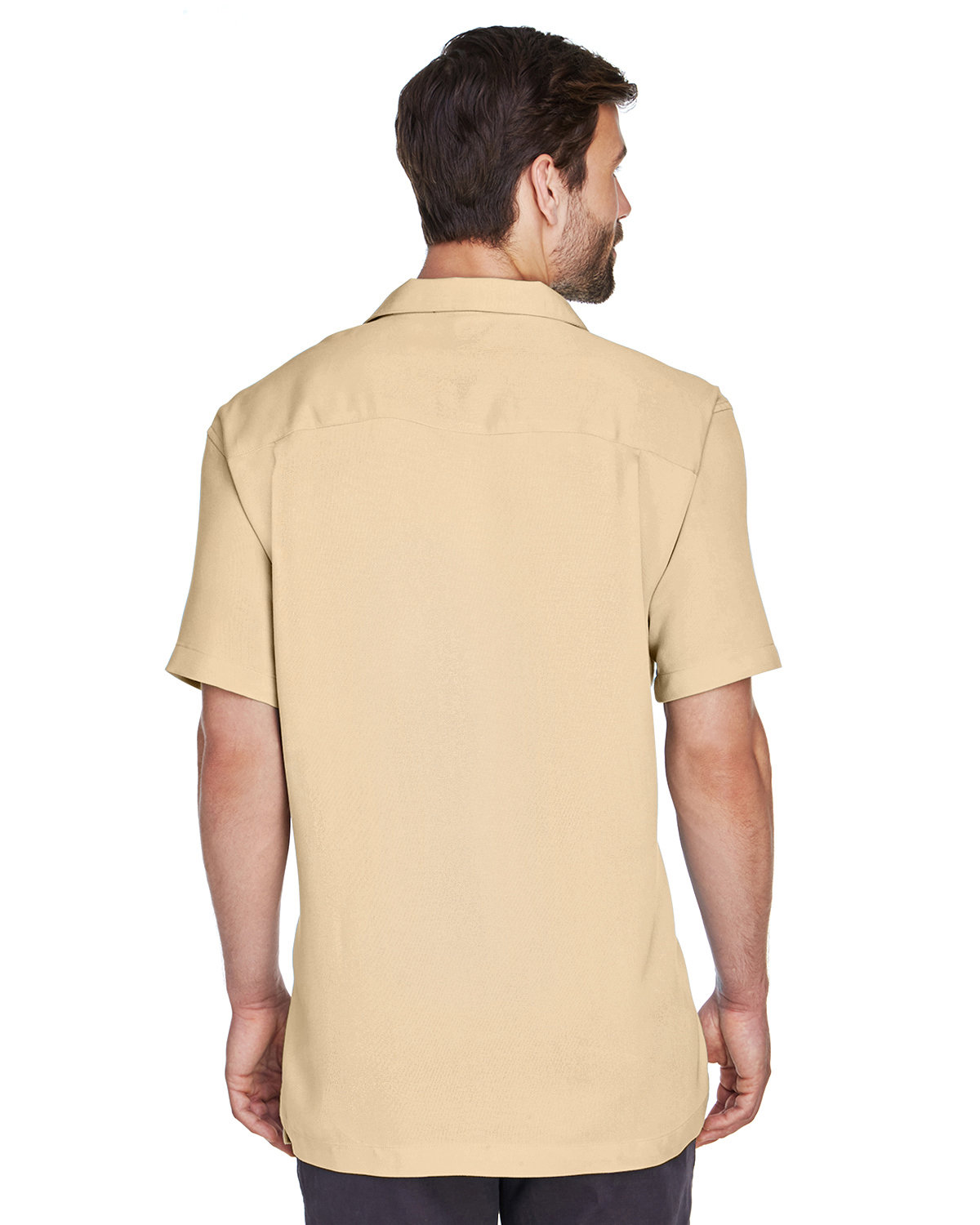 M570 Harriton Mens Bahama Cord Camp Shirt - Back Image