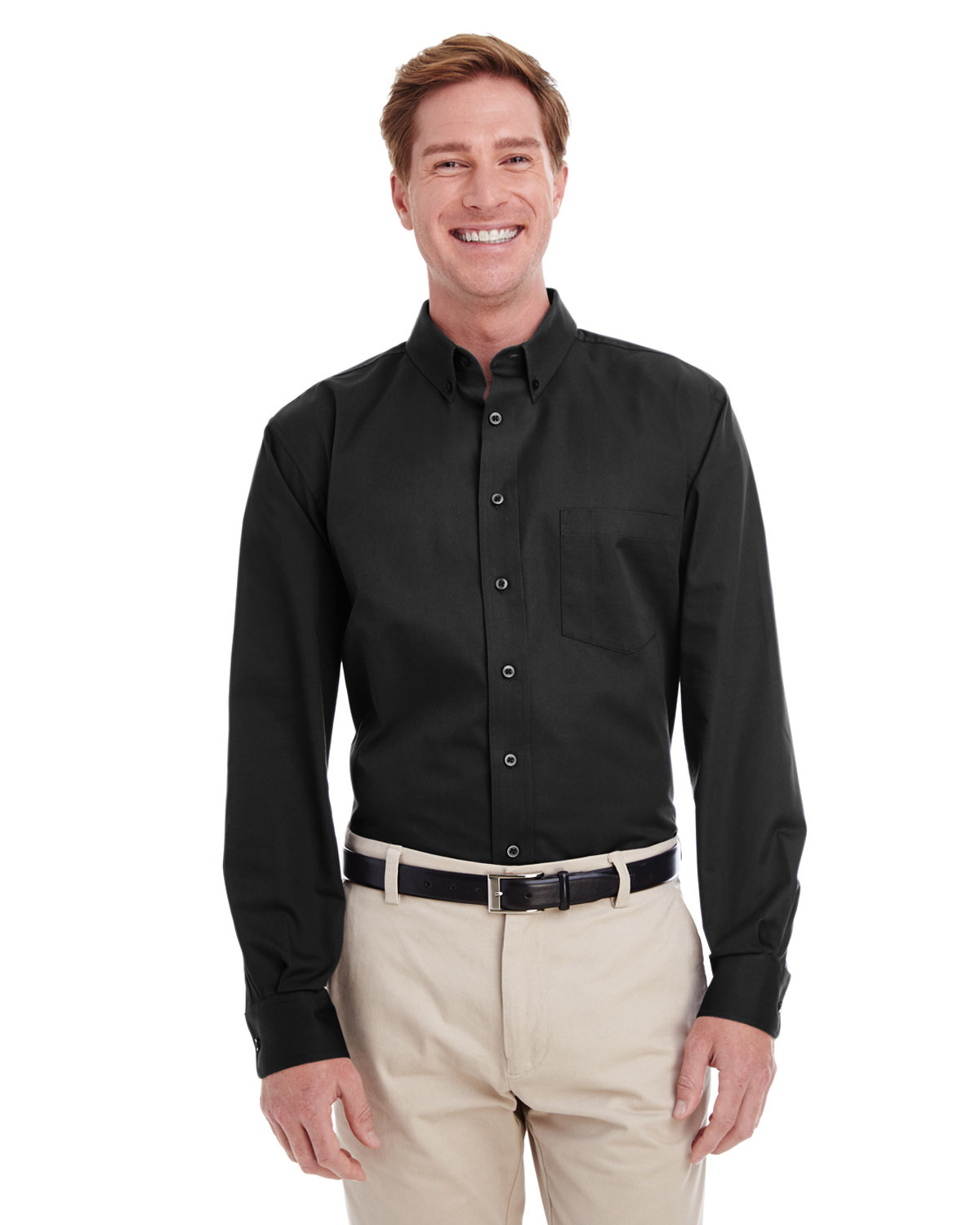 M581 Harriton Mens Foundation 100% Cotton Long-Sleeve Twill Shirt with Teflon M581 Harriton Mens Foundation 100% Cotton Long-Sleeve Twill Shirt with Teflon