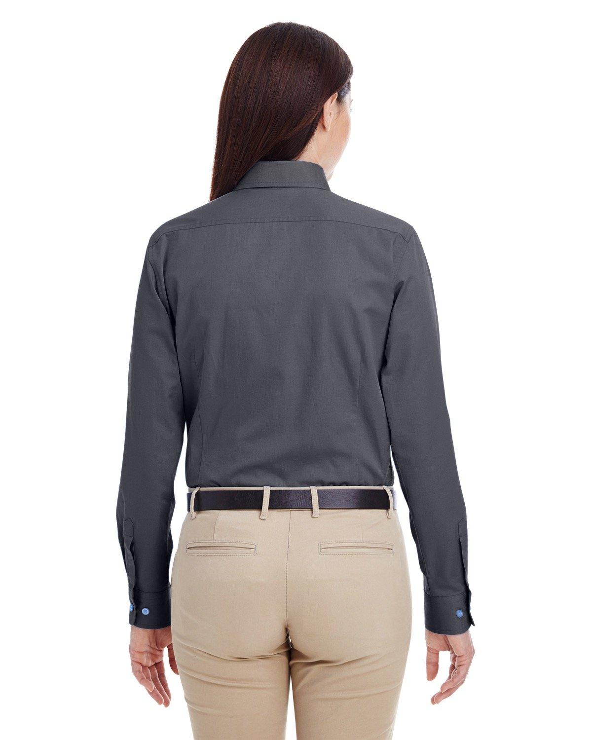 M581W Harriton Ladies Foundation 100% Cotton Long-Sleeve Twill Shirt with Teflon M581W Harriton Ladies Foundation 100% Cotton Long-Sleeve Twill Shirt with Teflon - Back Image