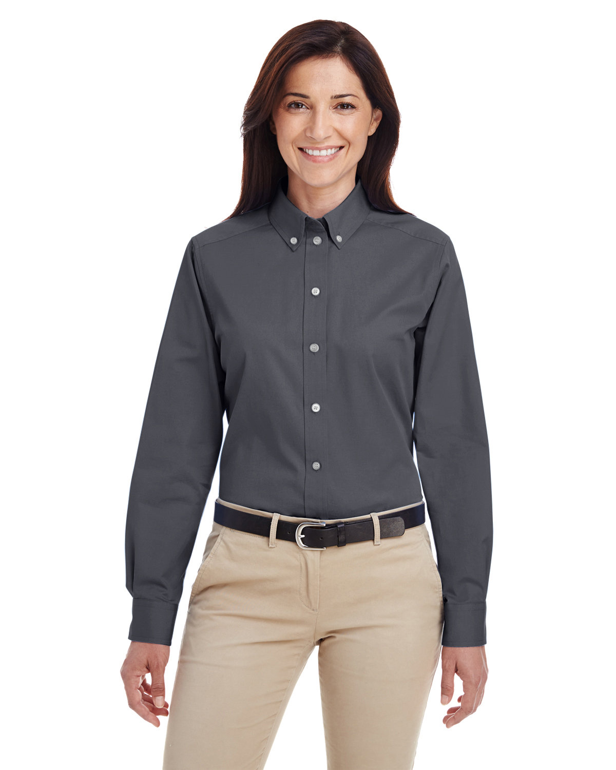 M581W Harriton Ladies Foundation 100% Cotton Long-Sleeve Twill Shirt with Teflon M581W Harriton Ladies Foundation 100% Cotton Long-Sleeve Twill Shirt with Teflon