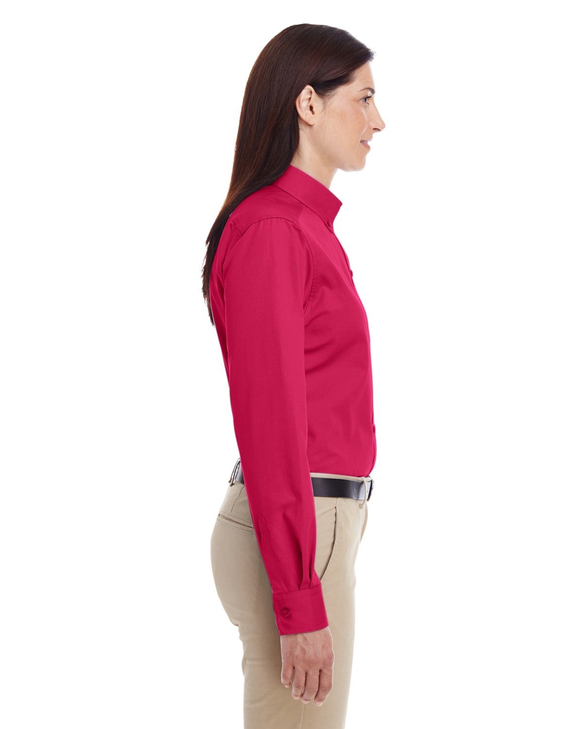 M581W Harriton Ladies Foundation 100% Cotton Long-Sleeve Twill Shirt with Teflon M581W Harriton Ladies Foundation 100% Cotton Long-Sleeve Twill Shirt with Teflon - Siide Image