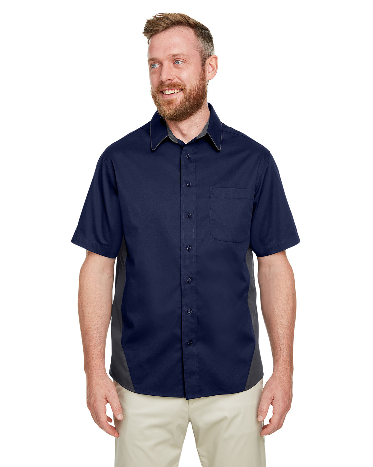 M586 Harriton Mens Flash IL Colorblock Short Sleeve Shirt
