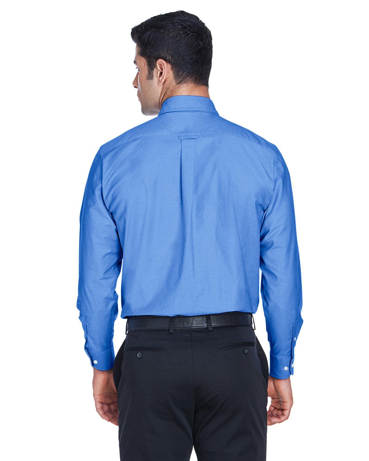 M600 Harriton Mens Long-Sleeve Oxford with Stain-Release - Back Image