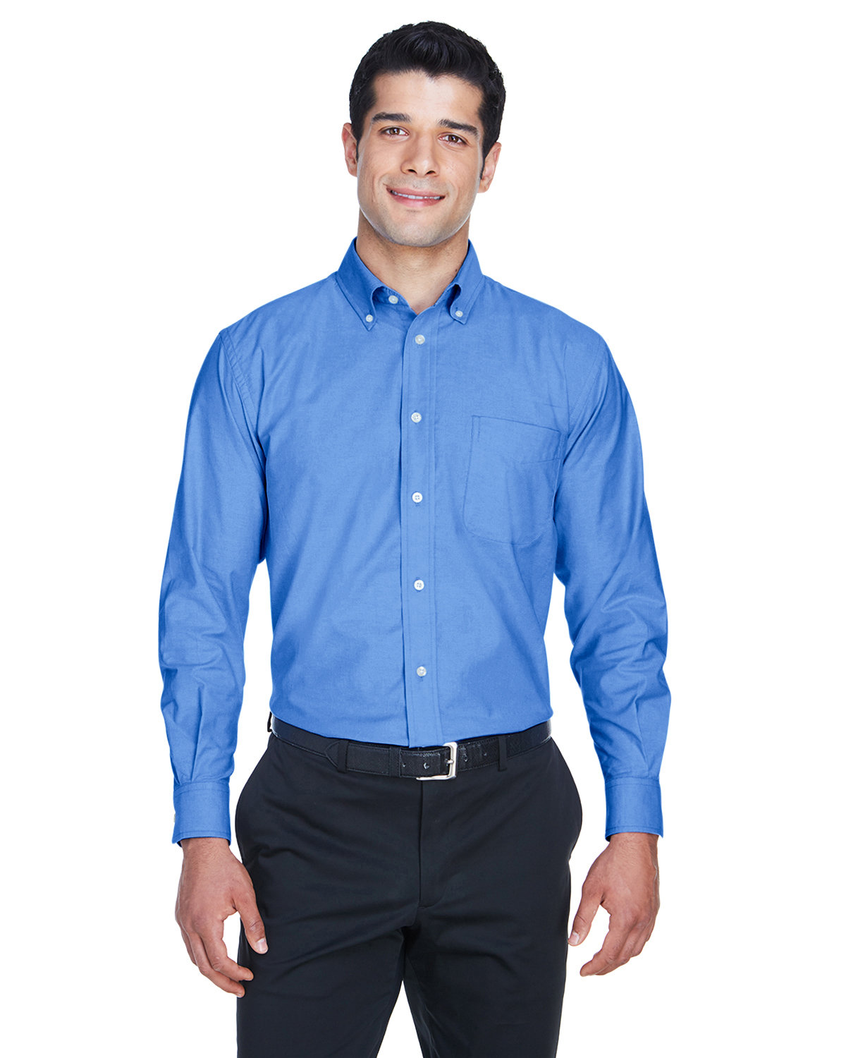 M600 Harriton Mens Long-Sleeve Oxford with Stain-Release