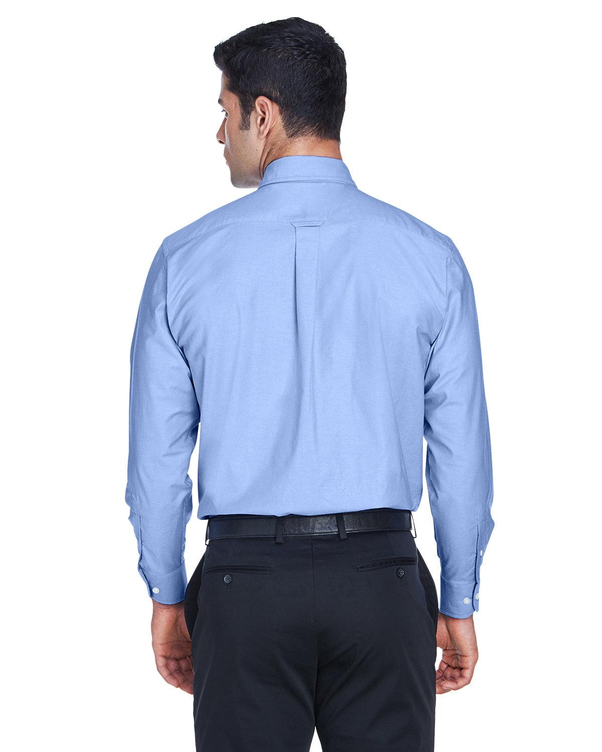 M600 Harriton Mens Long-Sleeve Oxford with Stain-Release - Back Image