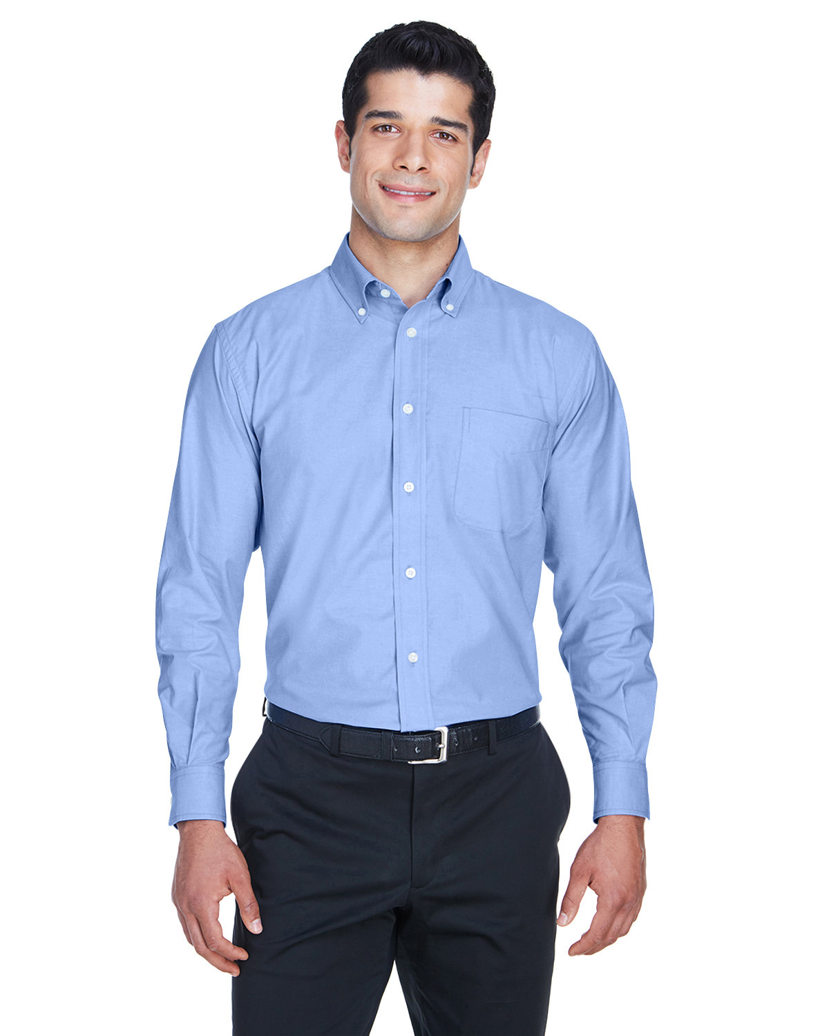 M600 Harriton Mens Long-Sleeve Oxford with Stain-Release
