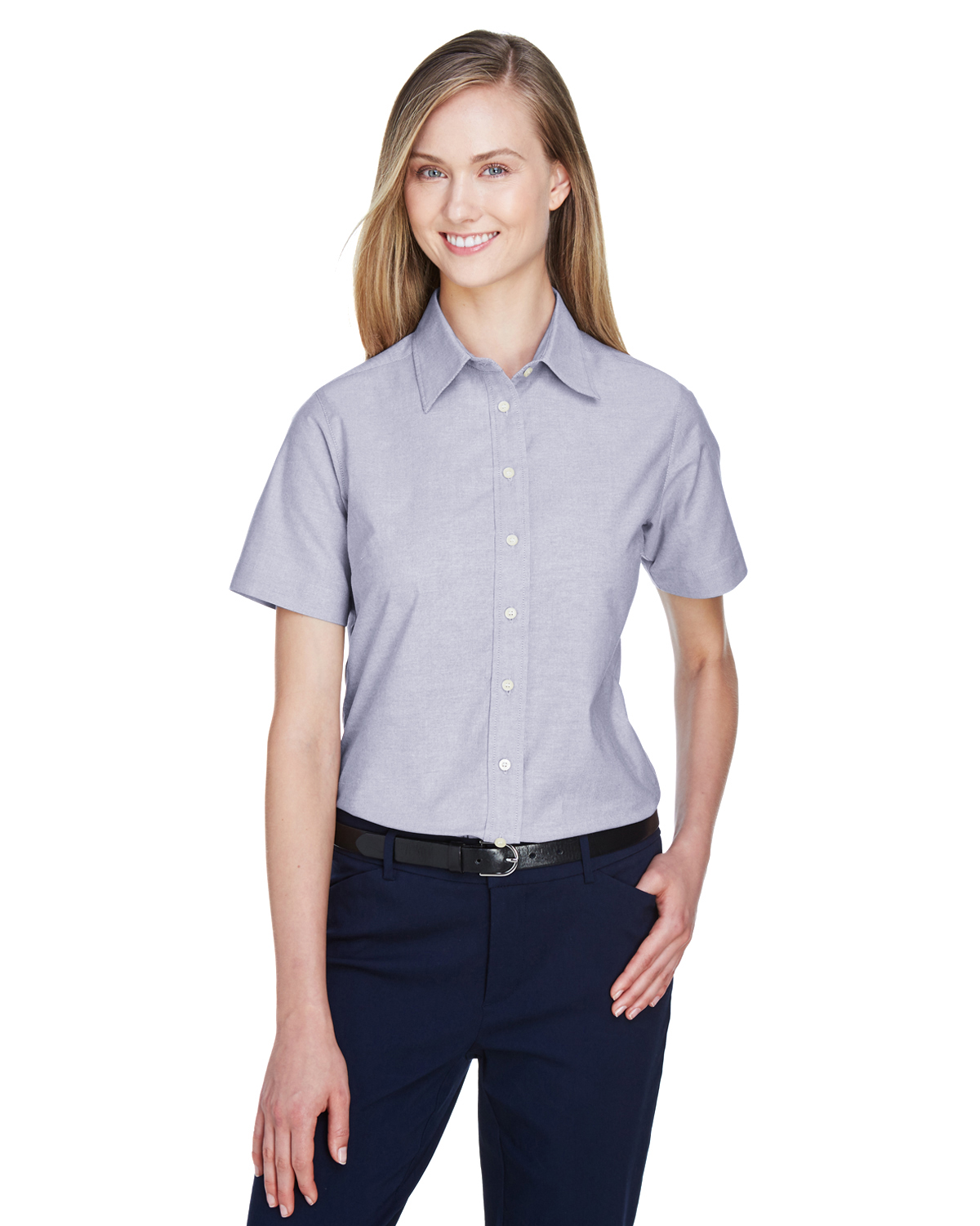 M600SW Harriton Ladies Short-Sleeve Oxford with Stain-Release M600SW Harriton Ladies Short-Sleeve Oxford with Stain-Release