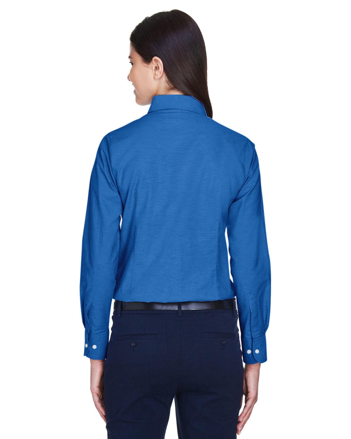 M600W Harriton Ladies Long-Sleeve Oxford with Stain-Release M600W Harriton Ladies Long-Sleeve Oxford with Stain-Release - Back Image