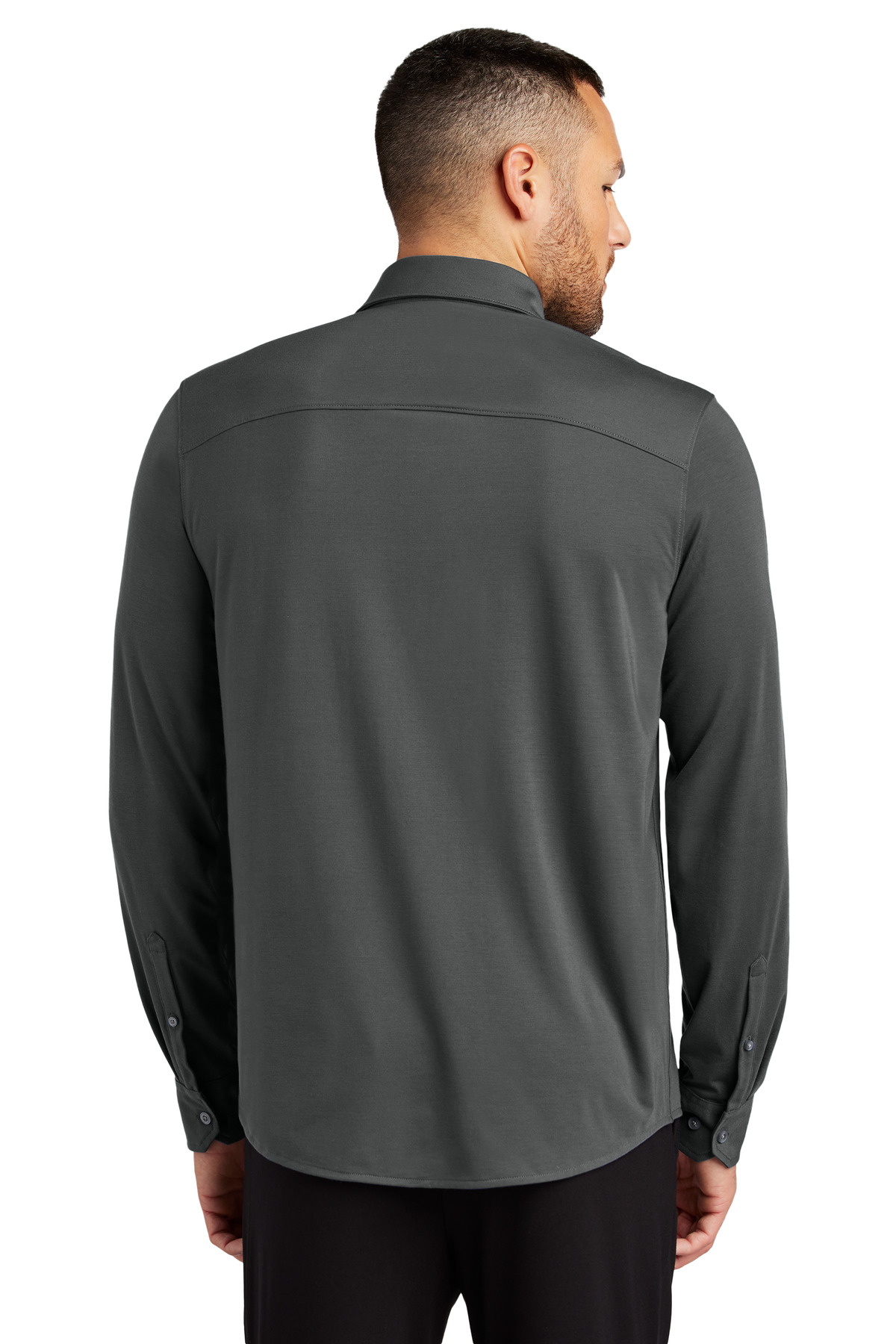 MM1018 Mercer+Mettle Stretch Jersey Long Sleeve Shirt - Back Image