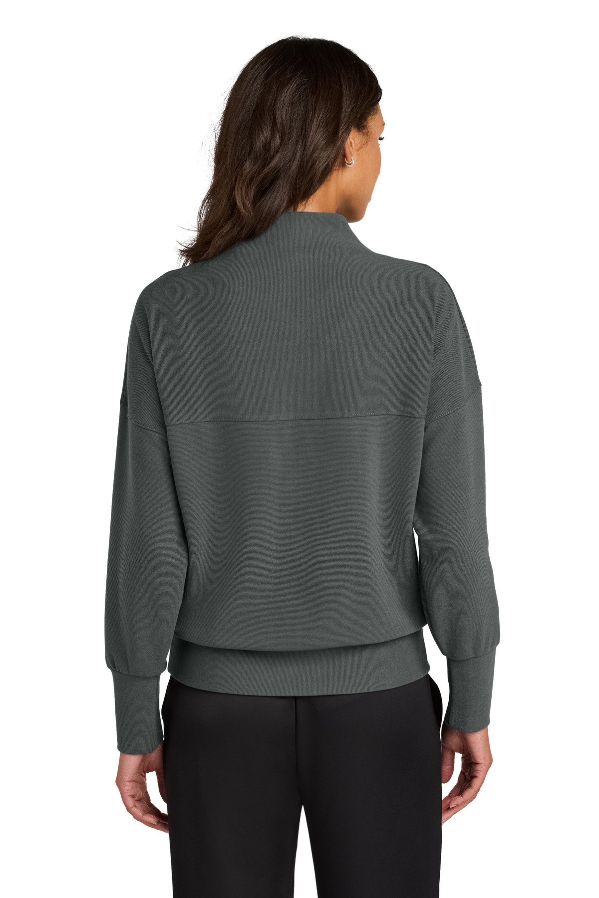 MM3041 Mercer+Mettle Womens Linear Texture 1/4-Zip - Back Image