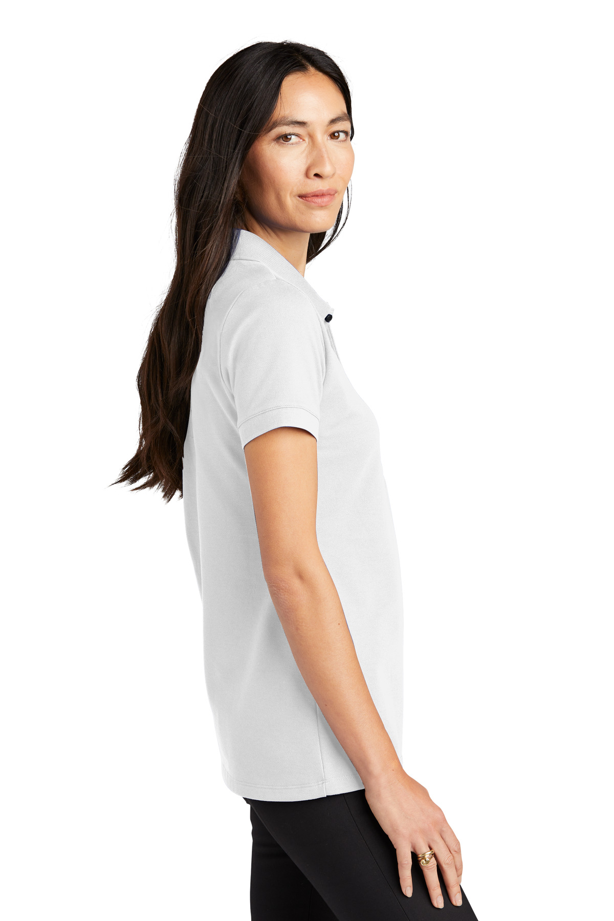 MM1001 Mercer+Mettle  Womens Stretch Heavyweight Pique Polo - Siide Image