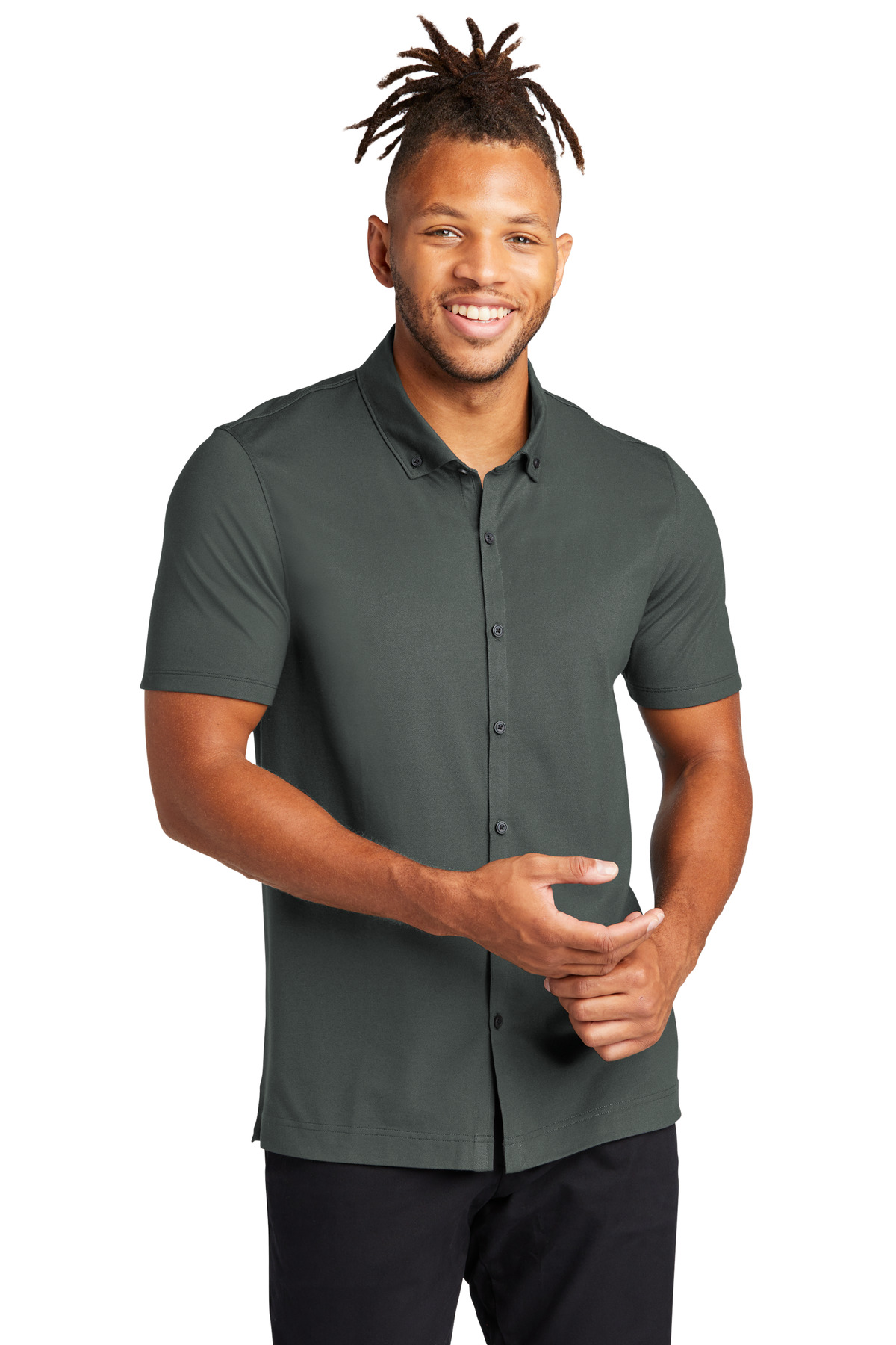 MM1006 Mercer+Mettle Stretch Pique Full-Button Polo MM1006 Mercer+Mettle Stretch Pique Full-Button Polo