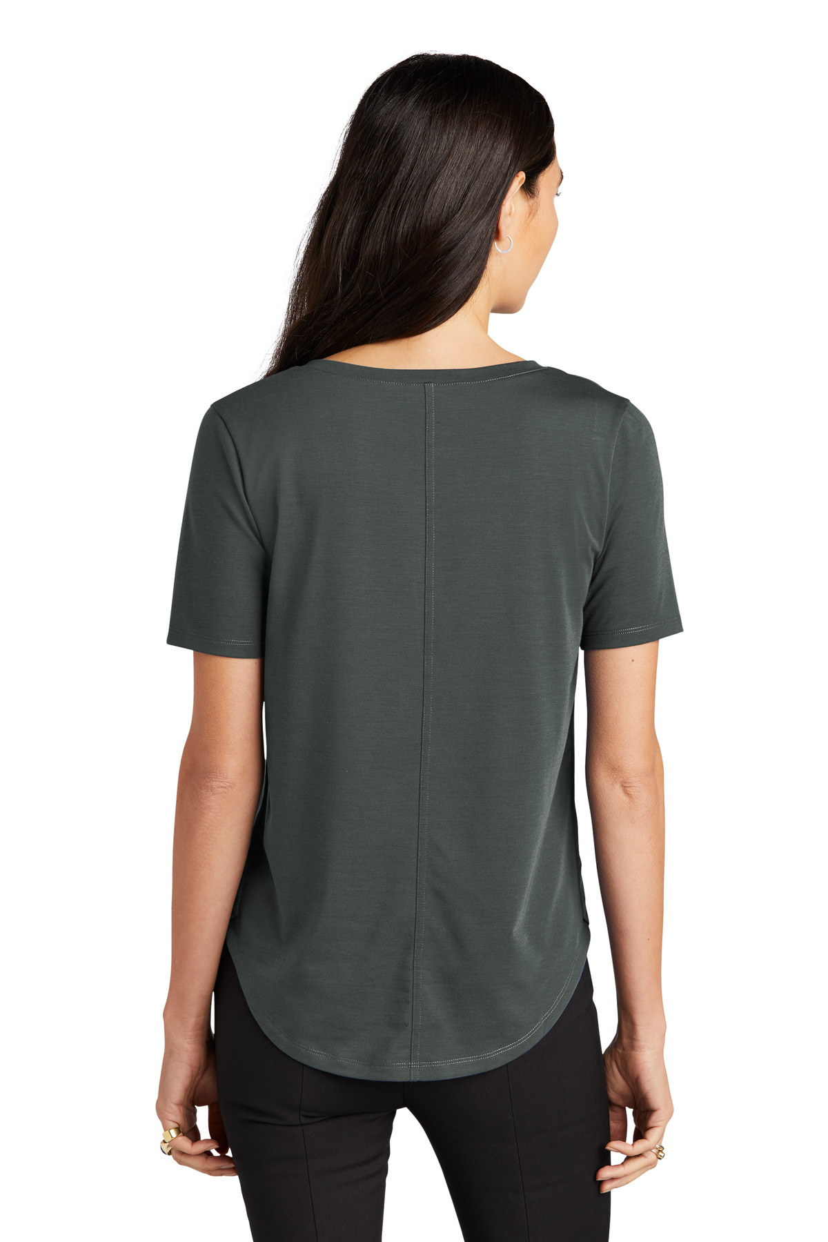 MM1017 Mercer+Mettle  Womens Stretch Jersey Relaxed Scoop - Back Image