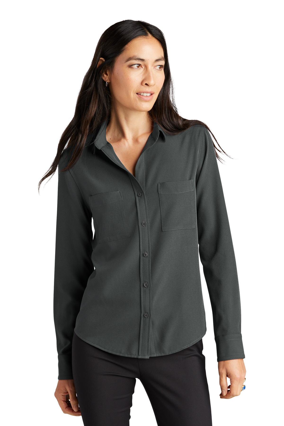 MM2013 Mercer+Mettle  Womens Stretch Crepe Long Sleeve Camp