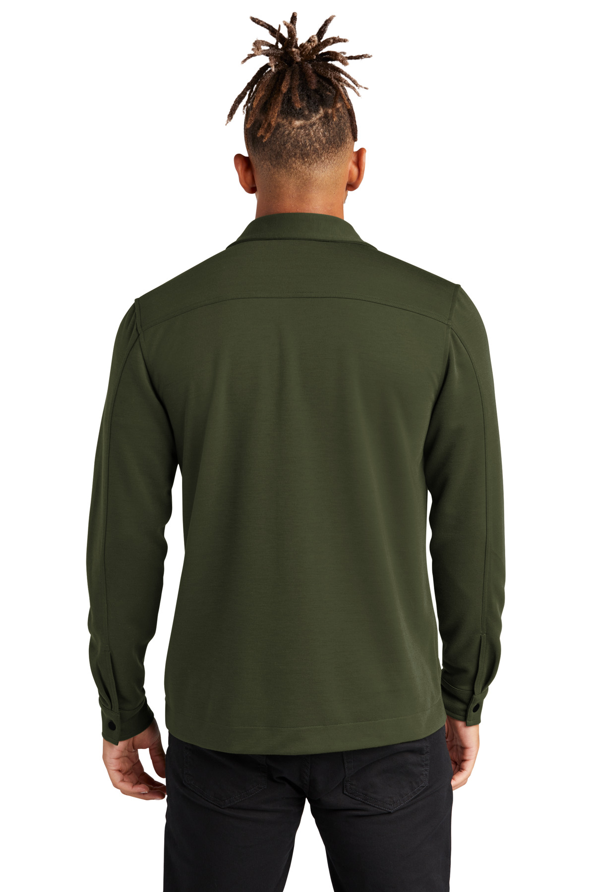 MM3004 Mercer+Mettle  Double-Knit Snap Front Jacket - Back Image