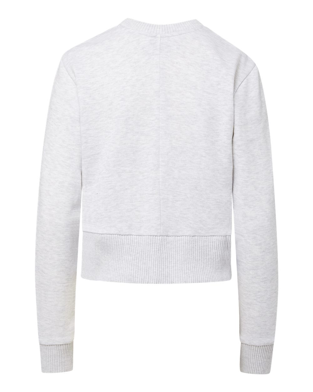 W22106 MV Sport Womens Cloud Fleece Crop Crewneck Sweatshirt - Back Image