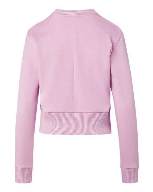 W22106 MV Sport Womens Cloud Fleece Crop Crewneck Sweatshirt W22106 MV Sport Womens Cloud Fleece Crop Crewneck Sweatshirt - Back Image