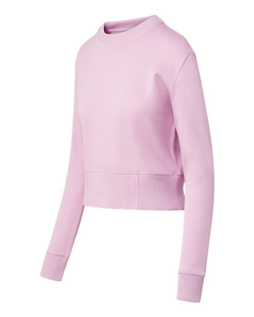 W22106 MV Sport Womens Cloud Fleece Crop Crewneck Sweatshirt W22106 MV Sport Womens Cloud Fleece Crop Crewneck Sweatshirt - Siide Image