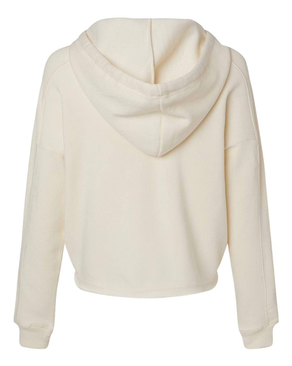W23101 MV Sport Womens Angel Fleece Crop Hooded Sweatshirt - Back Image