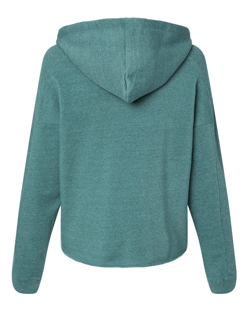 W23101 MV Sport Womens Angel Fleece Crop Hooded Sweatshirt - Back Image