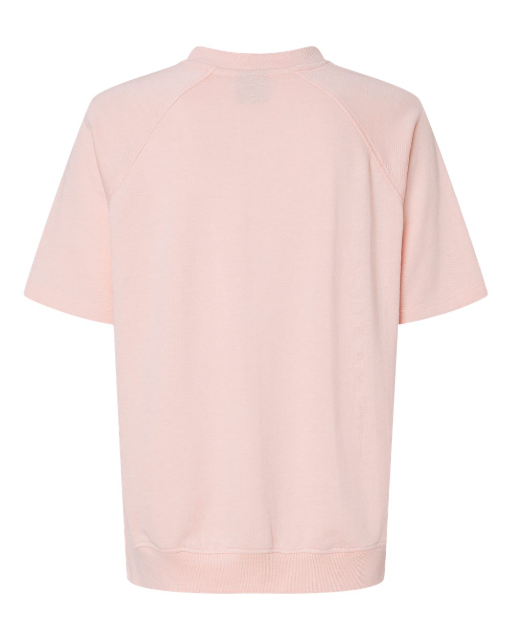 W23711 MV Sport Womens French Terry Short Sleeve Crewneck Pullover - Back Image