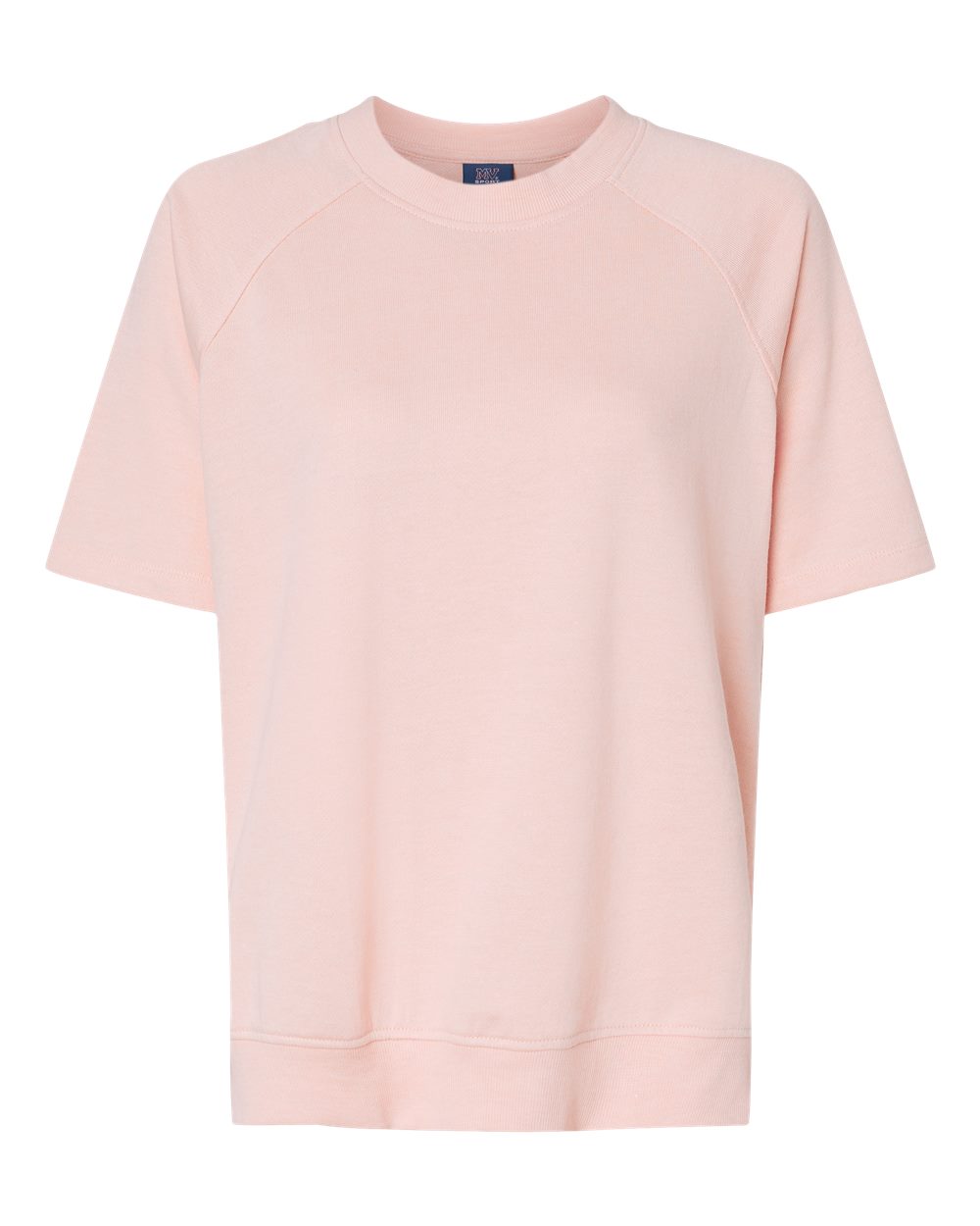 W23711 MV Sport Womens French Terry Short Sleeve Crewneck Pullover W23711 MV Sport Womens French Terry Short Sleeve Crewneck Pullover
