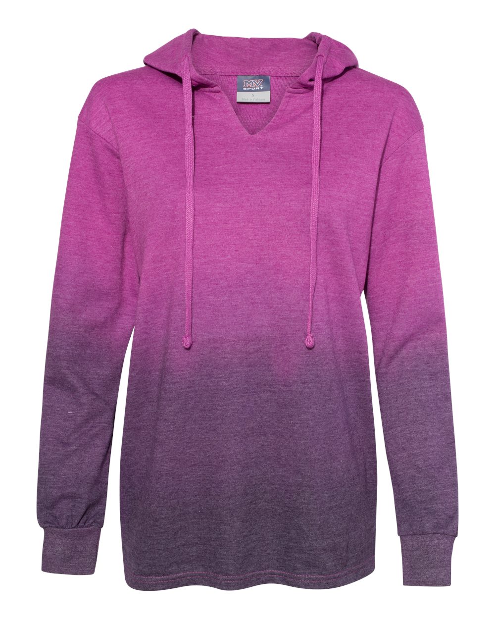 W20185 MV Sport Womens French Terry Ombré Hooded Sweatshirt