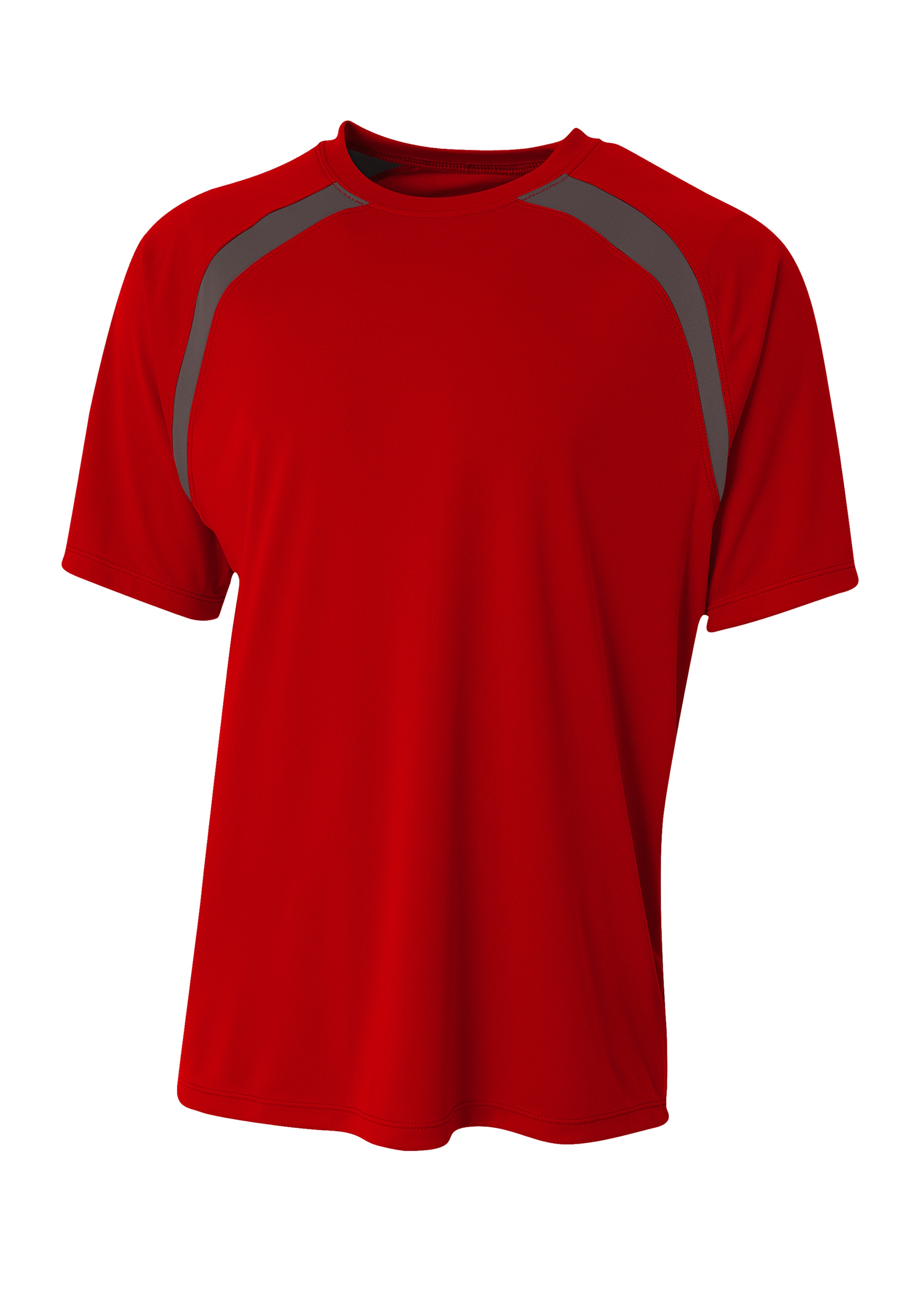 N3001 A4 Mens Spartan Short Sleeve Color Block Crew Neck T-Shirt