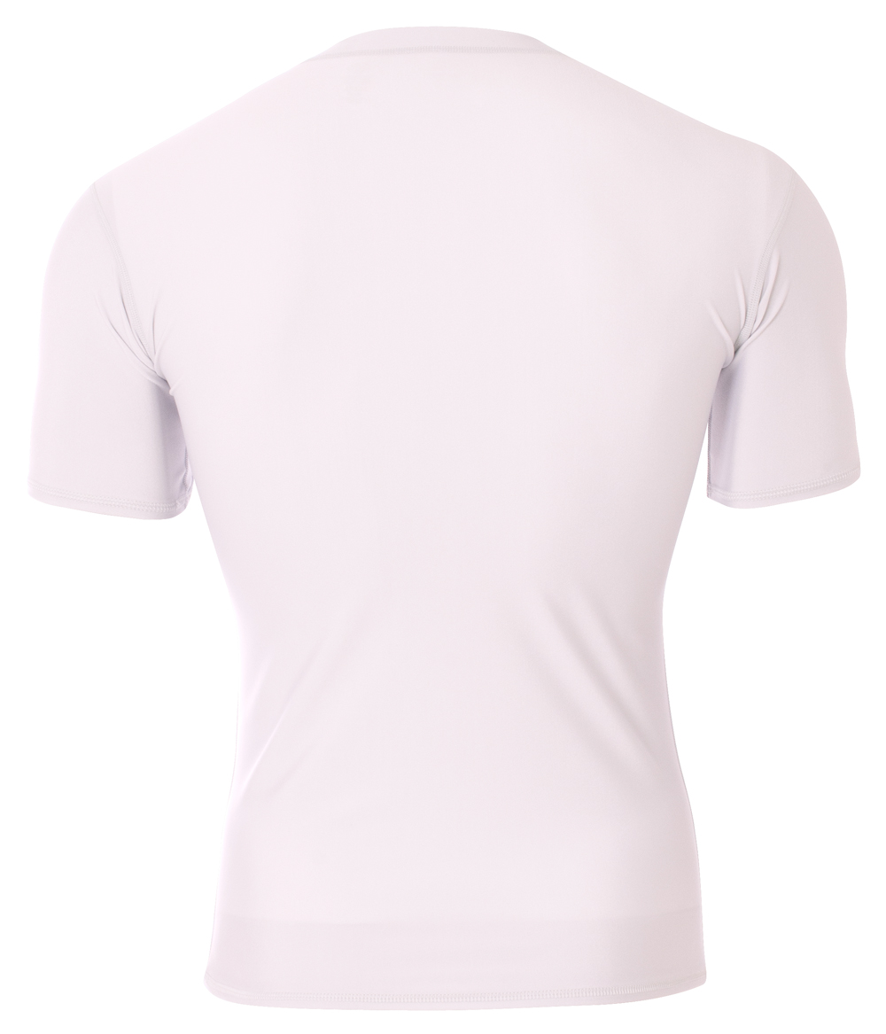 N3130 A4 Adult Polyester Spandex Short Sleeve Compression T-Shirt - Back Image