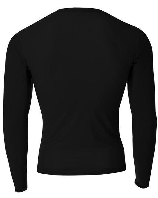 N3133 A4 Adult Polyester Spandex Long Sleeve Compression T-Shirt - Back Image